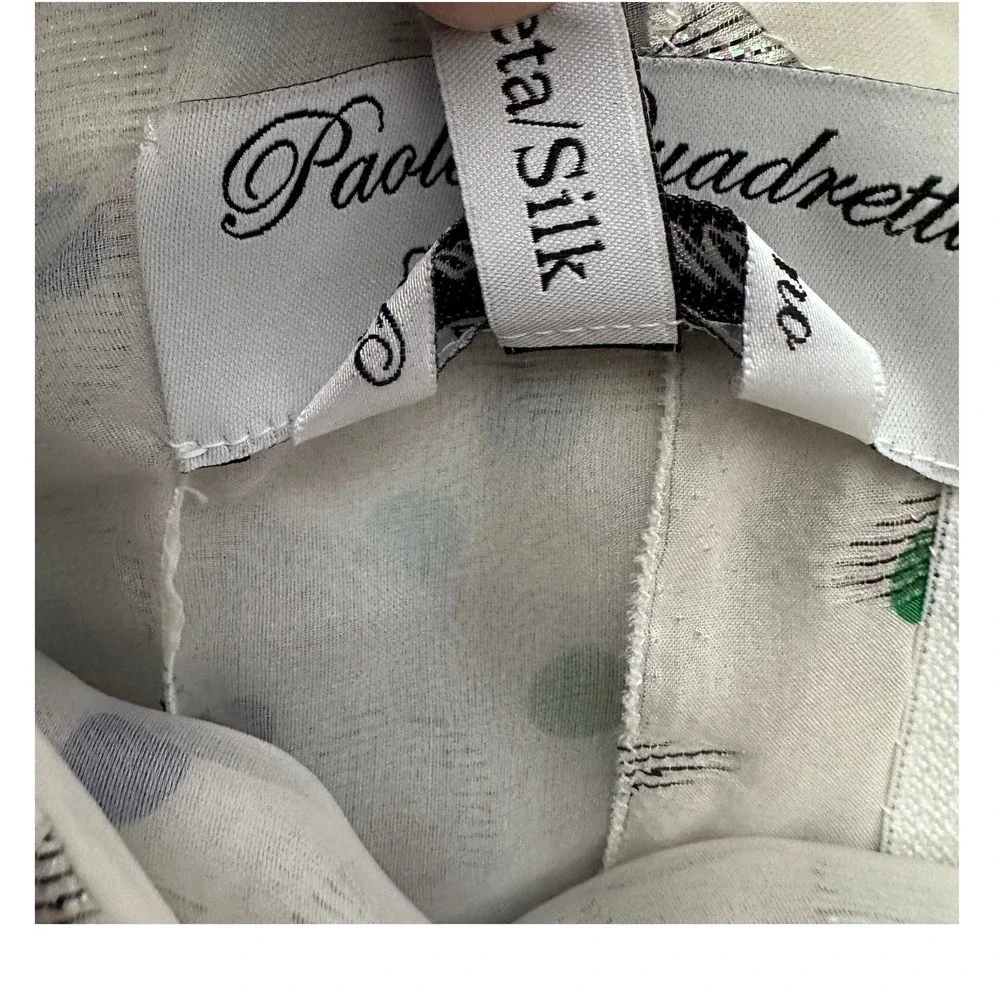 Paola Quadretti Couture Silk Dress S Ivory Polka Dot Ungaro‎ Fabric Made Italy
